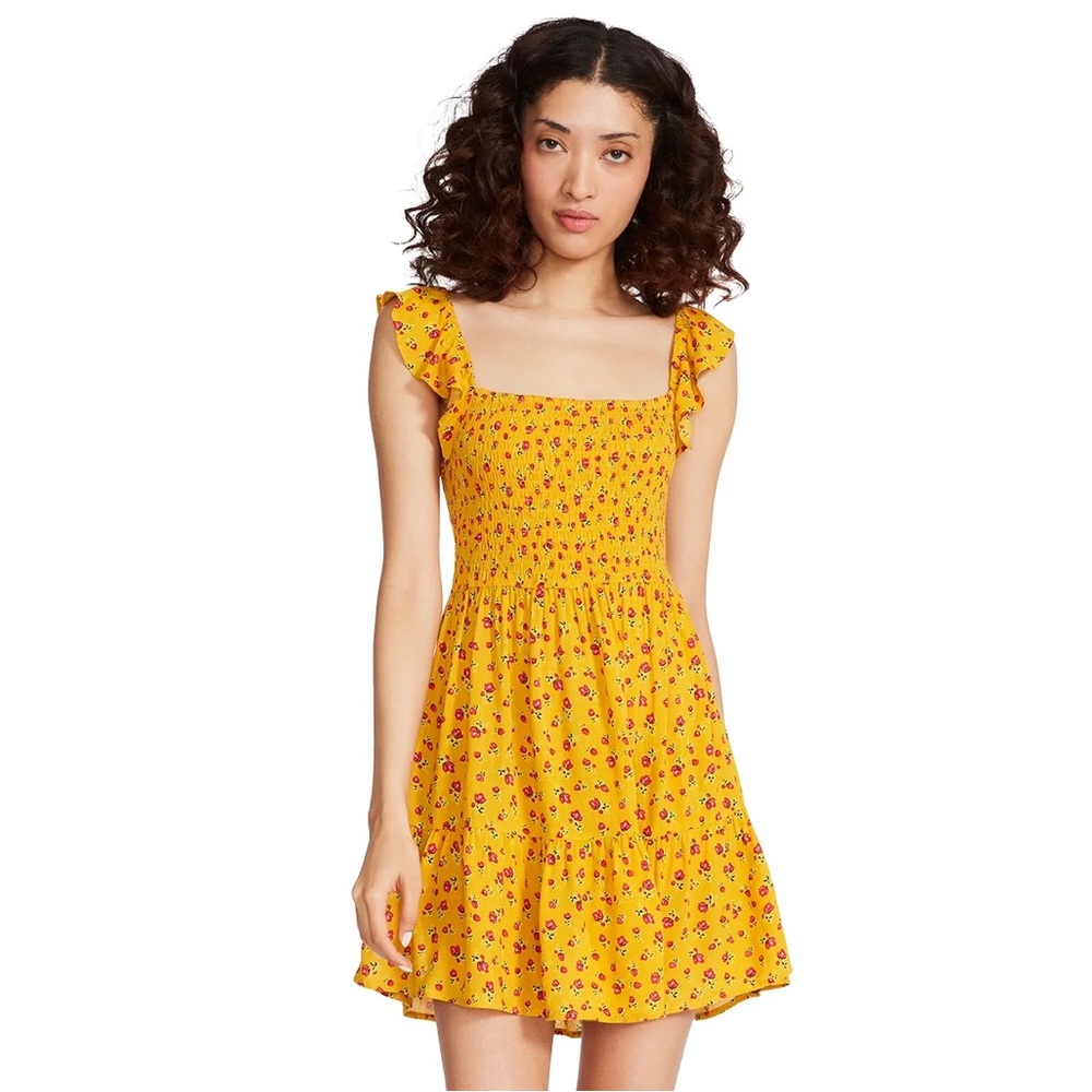 Luv Betsey By Betsey Johnson Rosebud Floral Smocked Mini Dress Size Large L